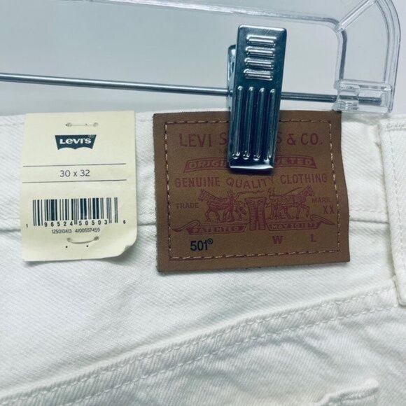 Levi’s 501 Jeans Size 30x32 Women’s High Rise Straight Leng White New - Picture 10 of 15